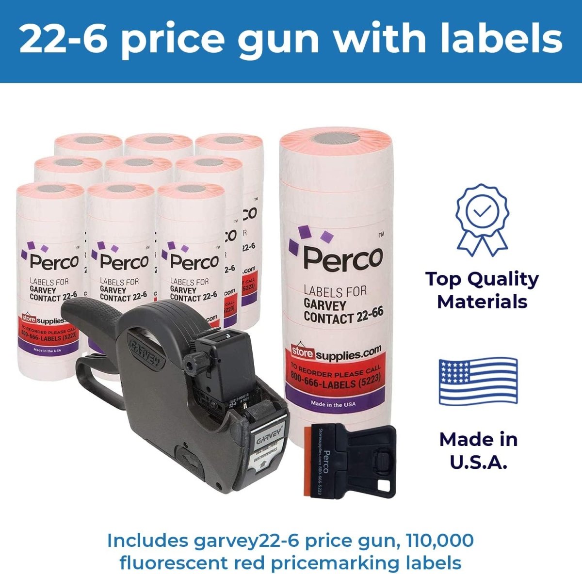 2212 Pricing Labels for Garvey 22 - 6/22 - 7/22 - 8 Price Gun - Store Supplies