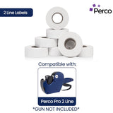 Perco 2 Line Labels - Blank Price and Date Gun Labels for Perco 2 Line Price and Date Guns - Made in USA