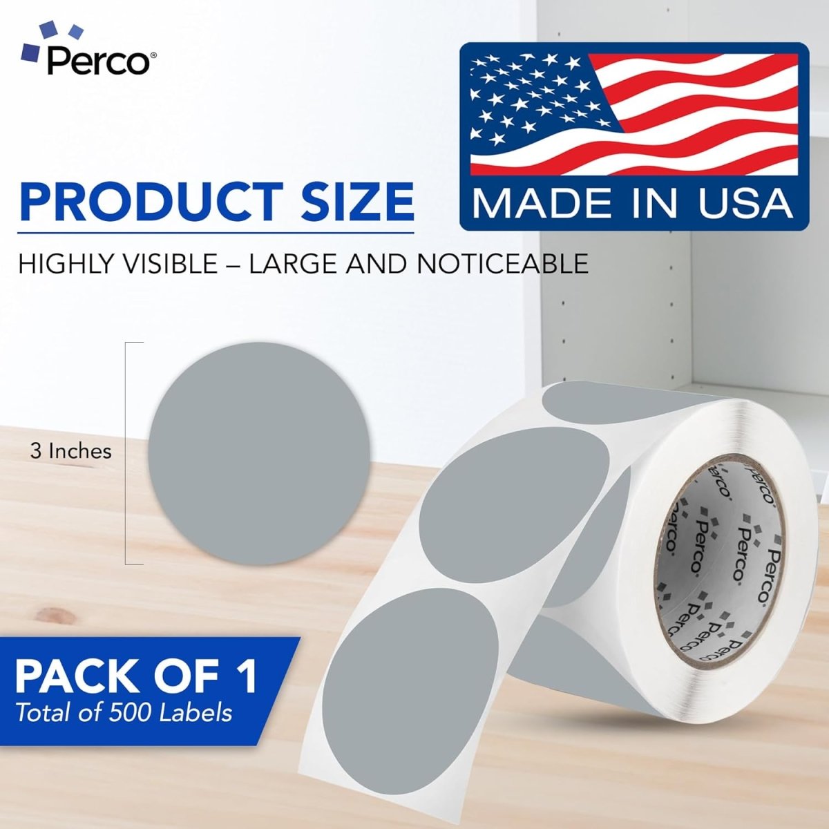 3 - Inch Round Circle Dot Sticker Labels with Strong and Permanent Adhesive - 500 Labels per Roll - Vibrant Colors - Made in USA - Store Supplies