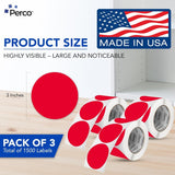 3 - Inch Round Circle Dot Sticker Labels with Strong and Permanent Adhesive - 500 Labels per Roll - Vibrant Colors - Made in USA - Store Supplies