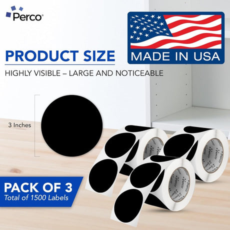 3 - Inch Round Circle Dot Sticker Labels with Strong and Permanent Adhesive - 500 Labels per Roll - Vibrant Colors - Made in USA - Store Supplies