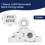 Perco 2 Line Labels - Blank Price and Date Gun Labels for Perco 2 Line Price and Date Guns - Made in USA