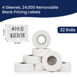 Perco 2 Line Labels - Blank Price and Date Gun Labels for Perco 2 Line Price and Date Guns - Made in USA