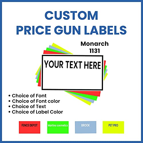 Custom Labels for Monarch 1131 Adhesives Labels - Choose Color, Font and Imprint - Case of 8 Sleeves