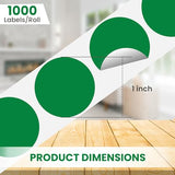 Perco 1-Inch Round Circle Dot Sticker Labels with Removable Adhesive