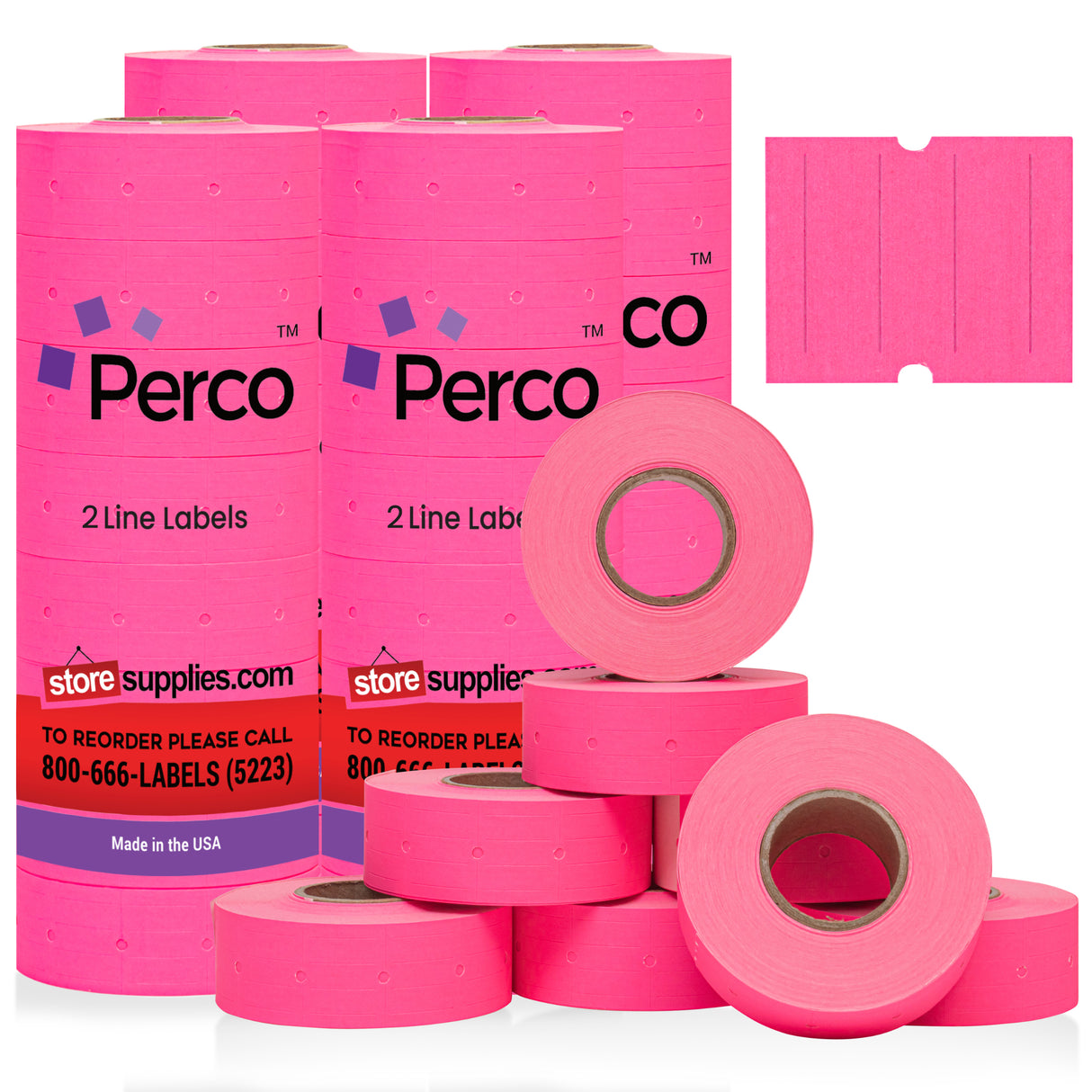 Perco 2 Line Labels - Blank Price and Date Gun Labels for Perco 2 Line Price and Date Guns - Made in USA