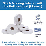 White Pricing Labels for Monarch 1130 Price Gun - Blank Marking Labels - with Ink Roll Included