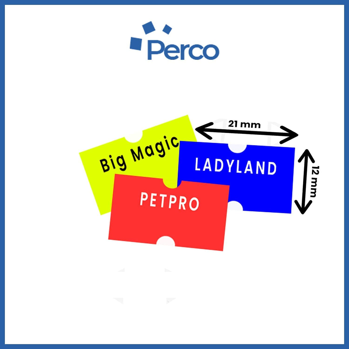 Perco Custom Labels for Perco 1 Line Adhesives Labels - Choose Color, Font and Imprint - Case of 30 Sleeves