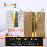 RACHELLE'S Paper Gift Bag Assortment - Perfect for Birthdays, Father's Day, Parties, Holidays, and More (Black, Silver and Gold)