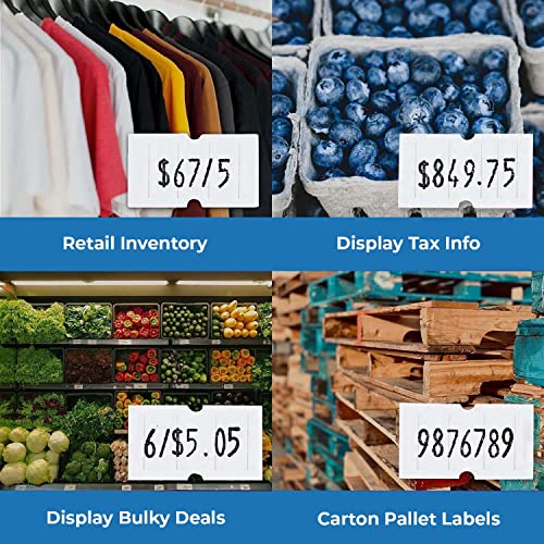 White Pricing Labels for Monarch 1130 Price Gun - Blank Marking Labels - with Ink Roll Included