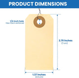 Perco Manila Shipping Tags #5 4 3/4" x 2 3/8" (12 x 6 cm) with Metal Wire