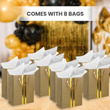 RACHELLE'S Paper Gift Bag Assortment - Perfect for Birthdays, Father's Day, Parties, Holidays, and More (Black, Silver and Gold)