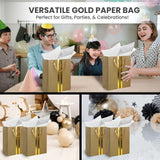 RACHELLE'S Paper Gift Bag Assortment - Perfect for Birthdays, Father's Day, Parties, Holidays, and More (Black, Silver and Gold)
