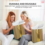 RACHELLE'S Paper Gift Bag Assortment - Perfect for Birthdays, Father's Day, Parties, Holidays, and More (Black, Silver and Gold)