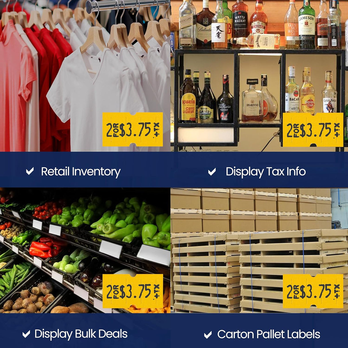 Perco 1 Line - Blank Price and Date labeler Labels for Perco Lite, X, Plus and Pro 1 Line Price and Date Labelers