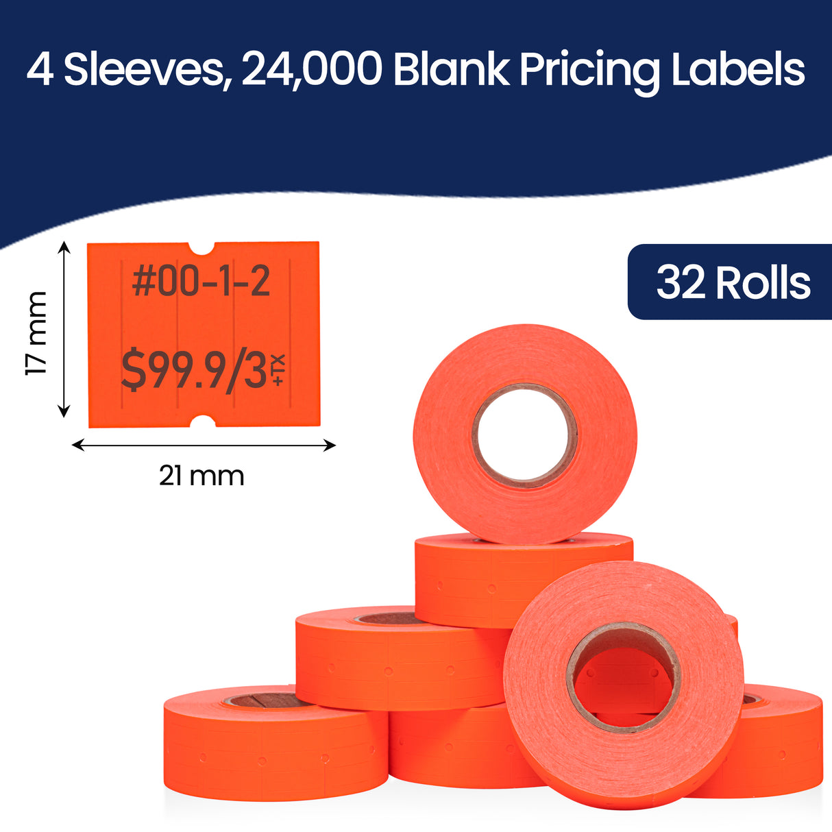 Perco 2 Line Labels - Blank Price and Date Gun Labels for Perco 2 Line Price and Date Guns - Made in USA