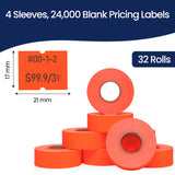 Perco 2 Line Labels - Blank Price and Date Gun Labels for Perco 2 Line Price and Date Guns - Made in USA