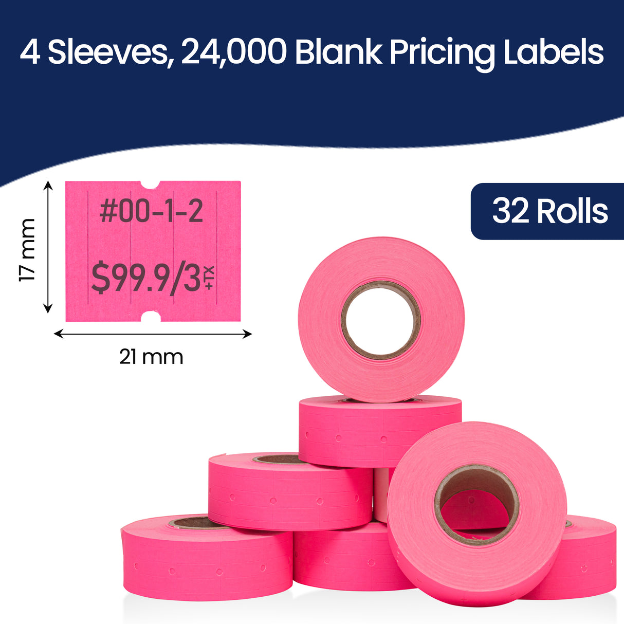 Perco 2 Line Labels - Blank Price and Date Gun Labels for Perco 2 Line Price and Date Guns - Made in USA