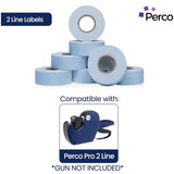 Perco 2 Line Labels - Blank Price and Date Gun Labels for Perco 2 Line Price and Date Guns - Made in USA