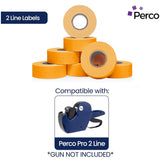 Perco 2 Line Labels - Blank Price and Date Gun Labels for Perco 2 Line Price and Date Guns - Made in USA