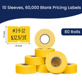 Perco 2 Line Labels - Blank Price and Date Gun Labels for Perco 2 Line Price and Date Guns - Made in USA