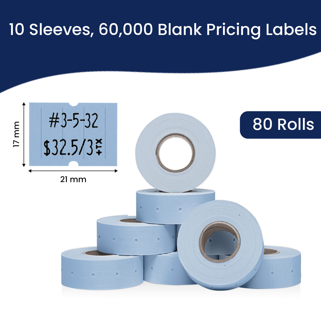 Perco 2 Line Labels - Blank Price and Date Gun Labels for Perco 2 Line Price and Date Guns - Made in USA