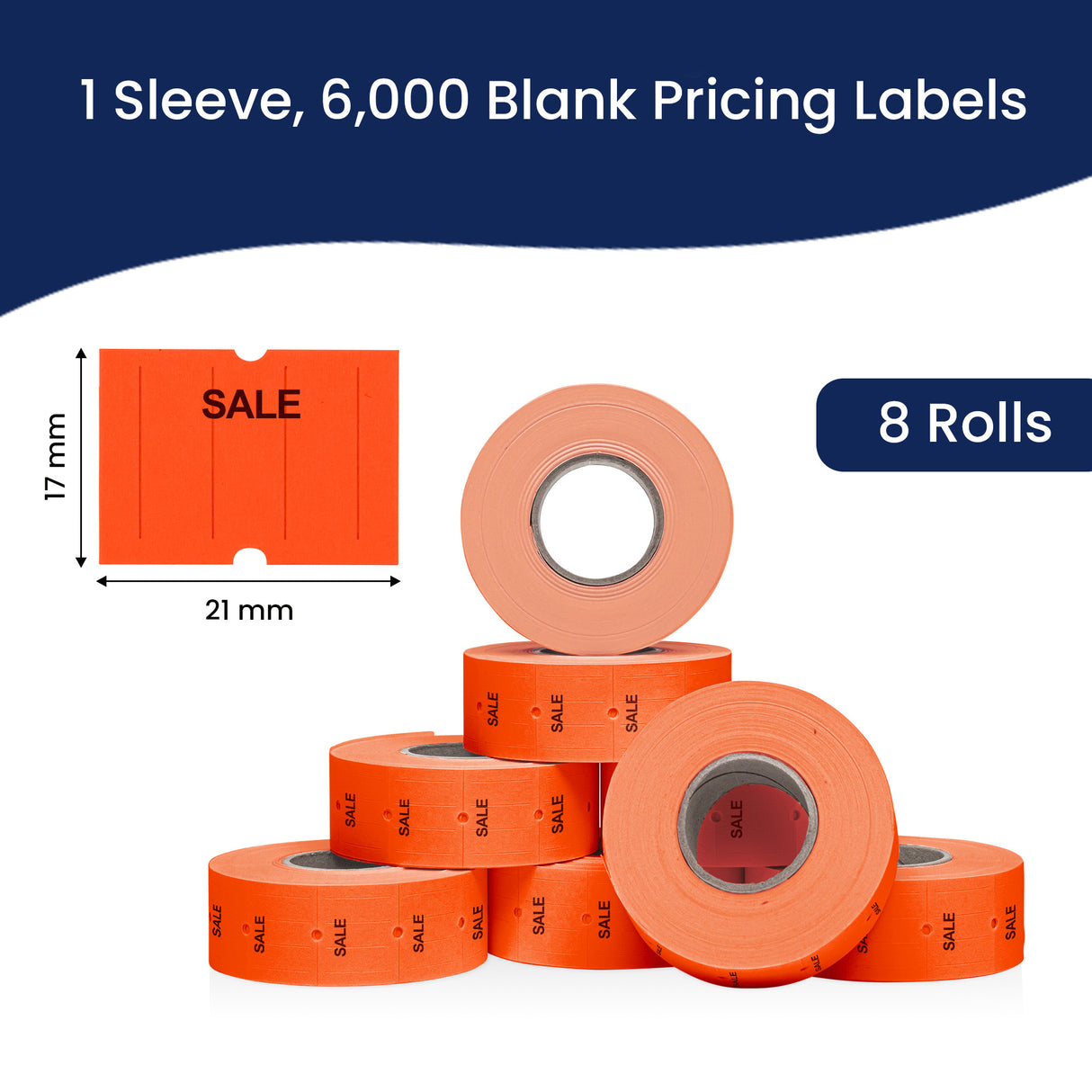 Perco 2 Line Labels - Blank Price and Date Gun Labels for Perco 2 Line Price and Date Guns - Made in USA