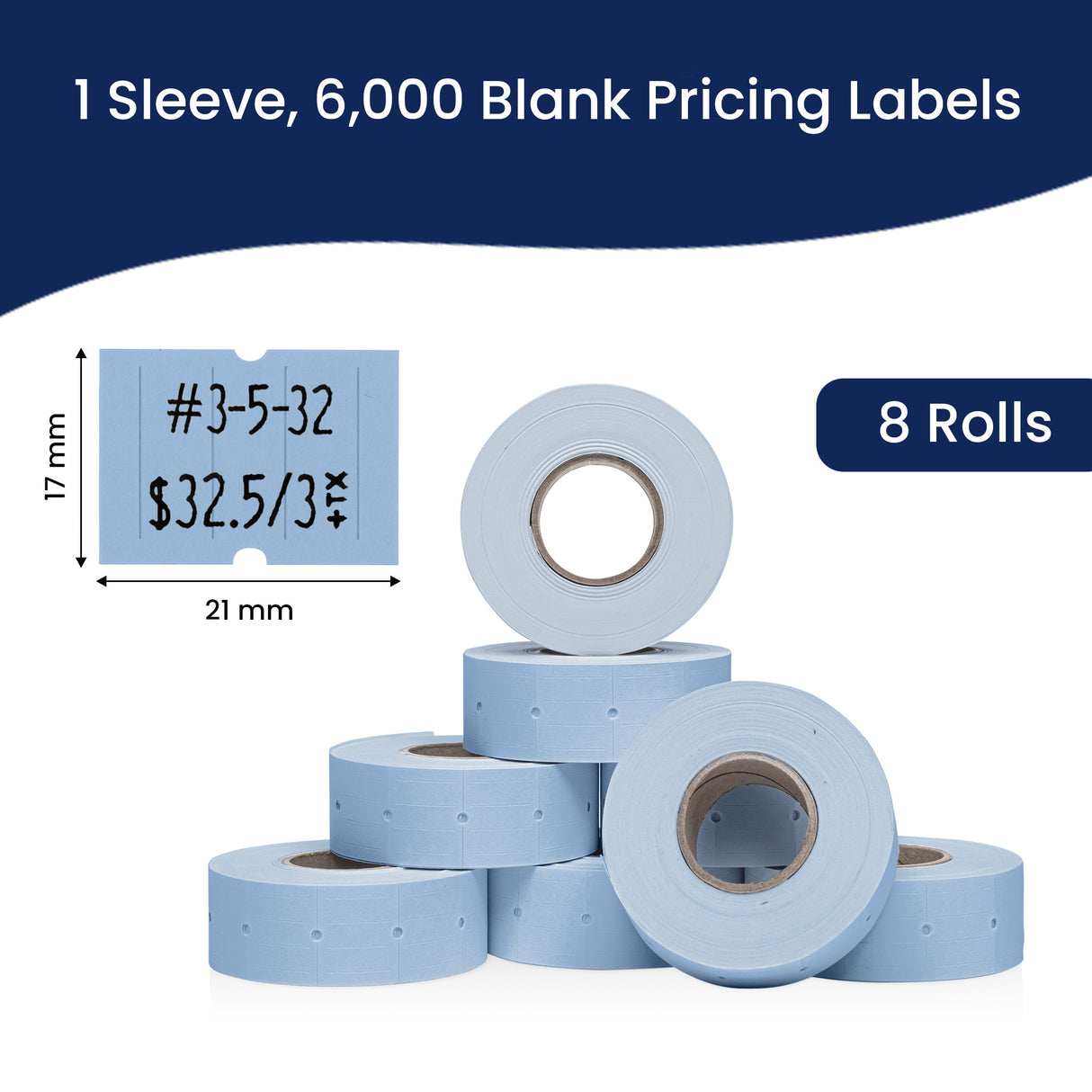 Perco 2 Line Labels - Blank Price and Date Gun Labels for Perco 2 Line Price and Date Guns - Made in USA