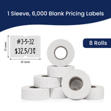 Perco 2 Line Labels - Blank Price and Date Gun Labels for Perco 2 Line Price and Date Guns - Made in USA