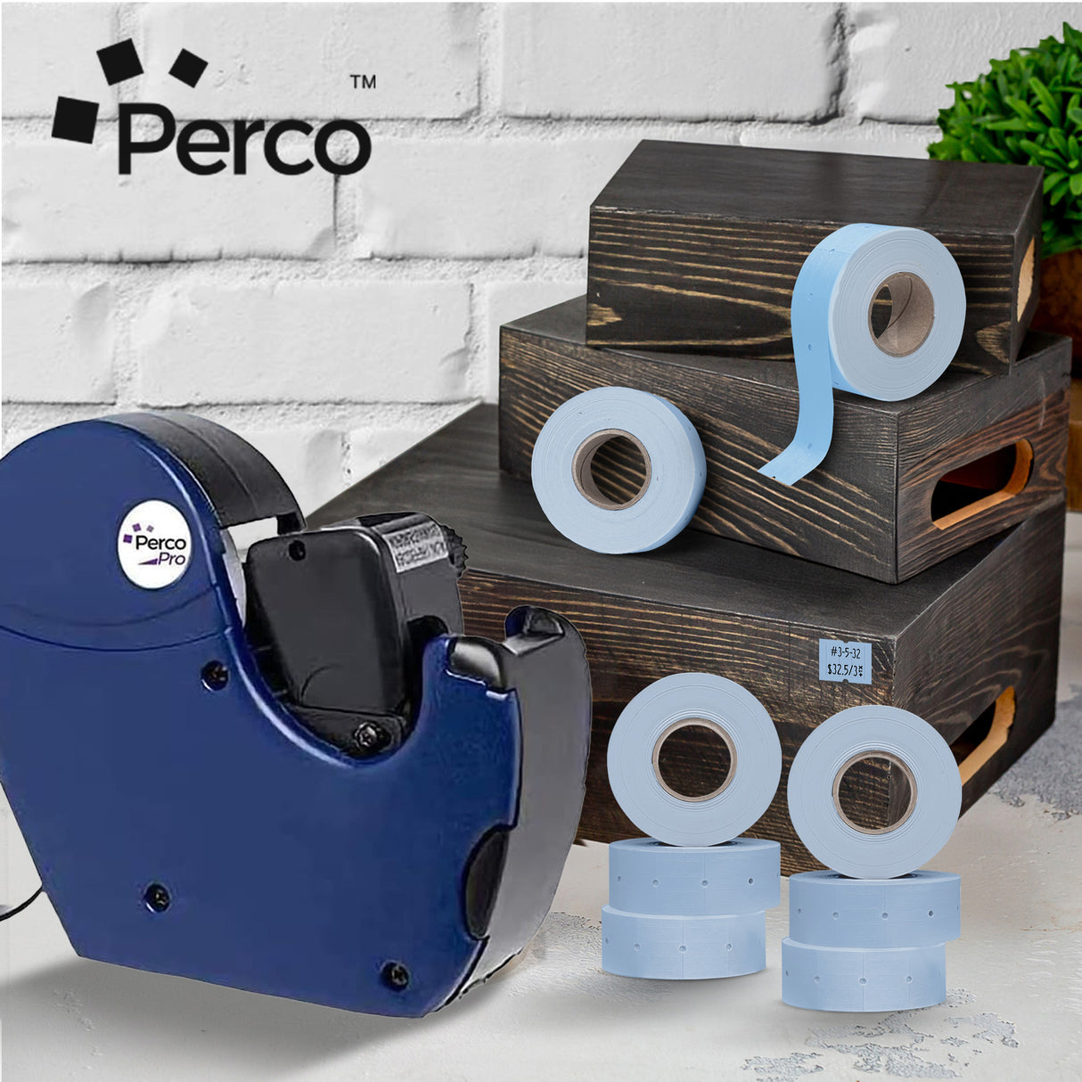 Perco 2 Line Labels - Blank Price and Date Gun Labels for Perco 2 Line Price and Date Guns - Made in USA