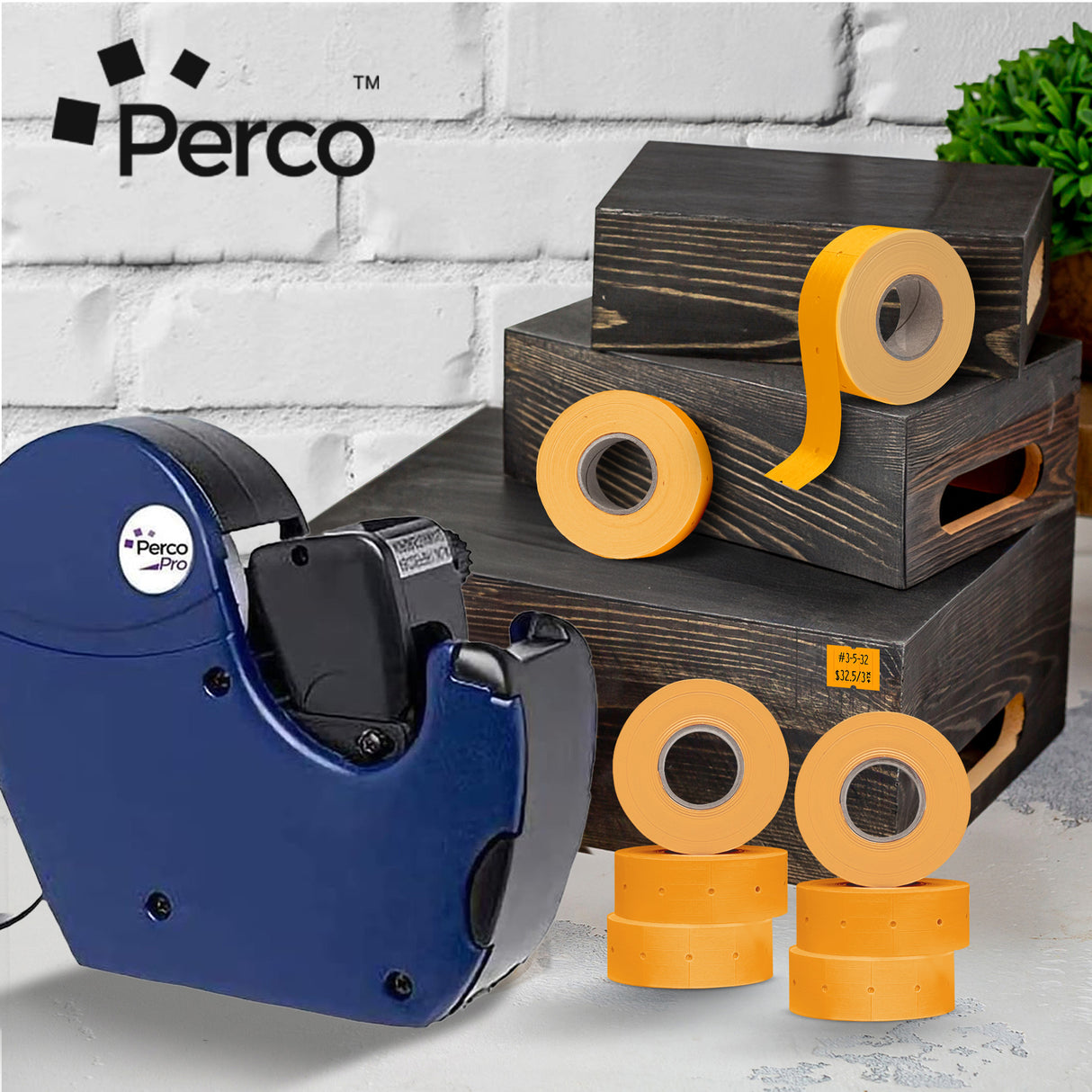 Perco 2 Line Labels - Blank Price and Date Gun Labels for Perco 2 Line Price and Date Guns - Made in USA