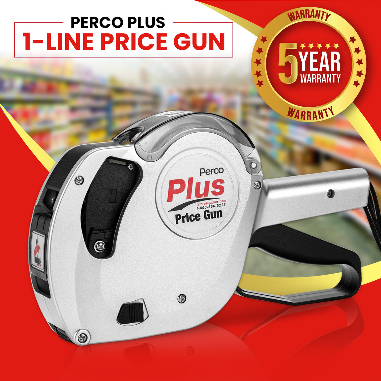 Perco Plus 1-Line Labeler Gun with Labels Kit