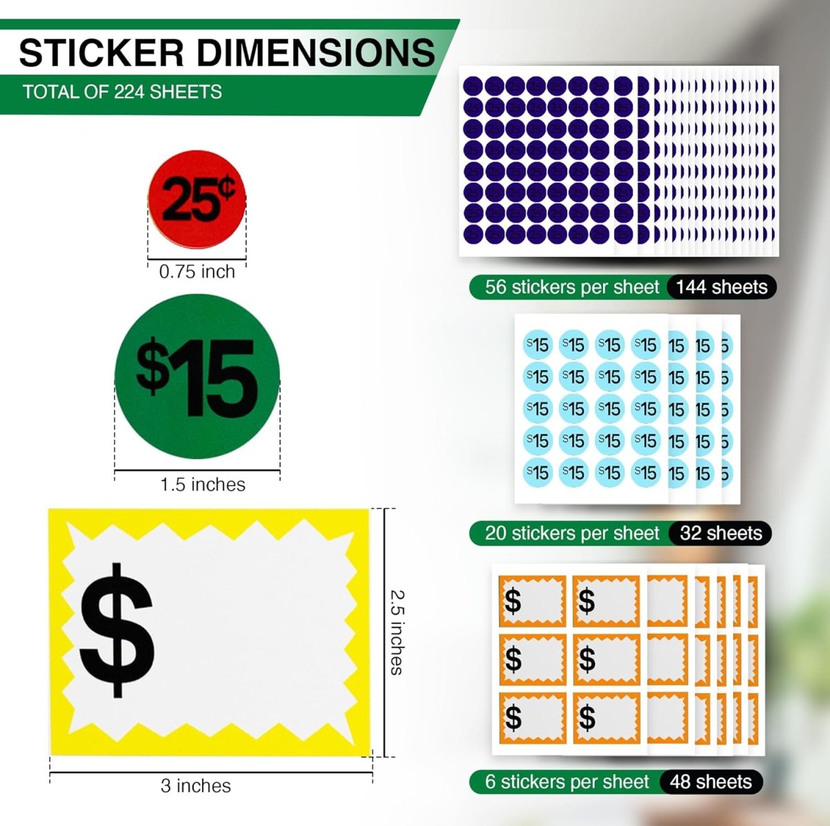 Garage Sale Stickers - Store Supplies