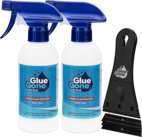 Glue Gone 10 oz Adhesive Remover - Works on Wood, Plastic, Glass, Metal, and Other Surfaces - Store Supplies