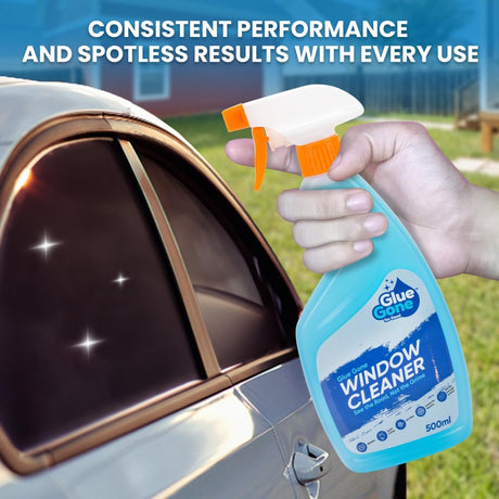 Glue Gone Car Window Cleaner - 500 ml Spray Cleaner for a Streak - Free Shine, Showroom - Quality Finish - Store Supplies