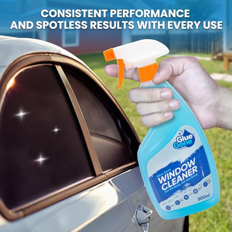 Glue Gone Car Window Cleaner - 500 ml Spray Cleaner for a Streak - Free Shine, Showroom - Quality Finish - Store Supplies