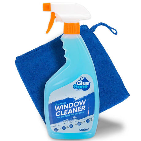 Glue Gone Car Window Cleaner - 500 ml Spray Cleaner for a Streak - Free Shine, Showroom - Quality Finish - Store Supplies