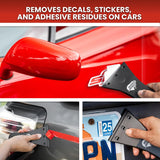 Glue Gone Decal Remover Kit - Includes 10 - oz Adhesive Remover, Microfiber Cloth, Eraser Wheel, 3 - inch Scraper with 3 Blades - Store Supplies