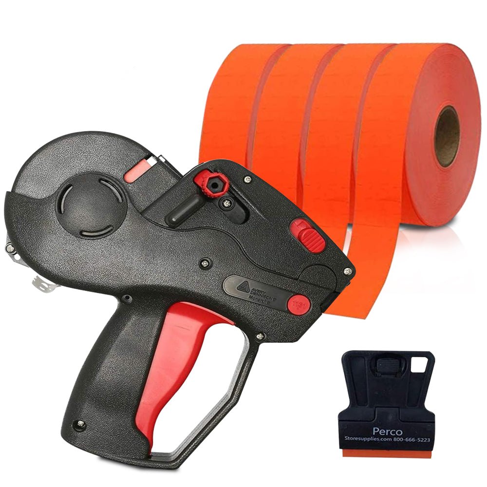 Monarch 1131 Labeler Starter Kit: Includes Price Gun, 10,000 Fluorescent Red Labels, and Preloaded Inker - Store Supplies