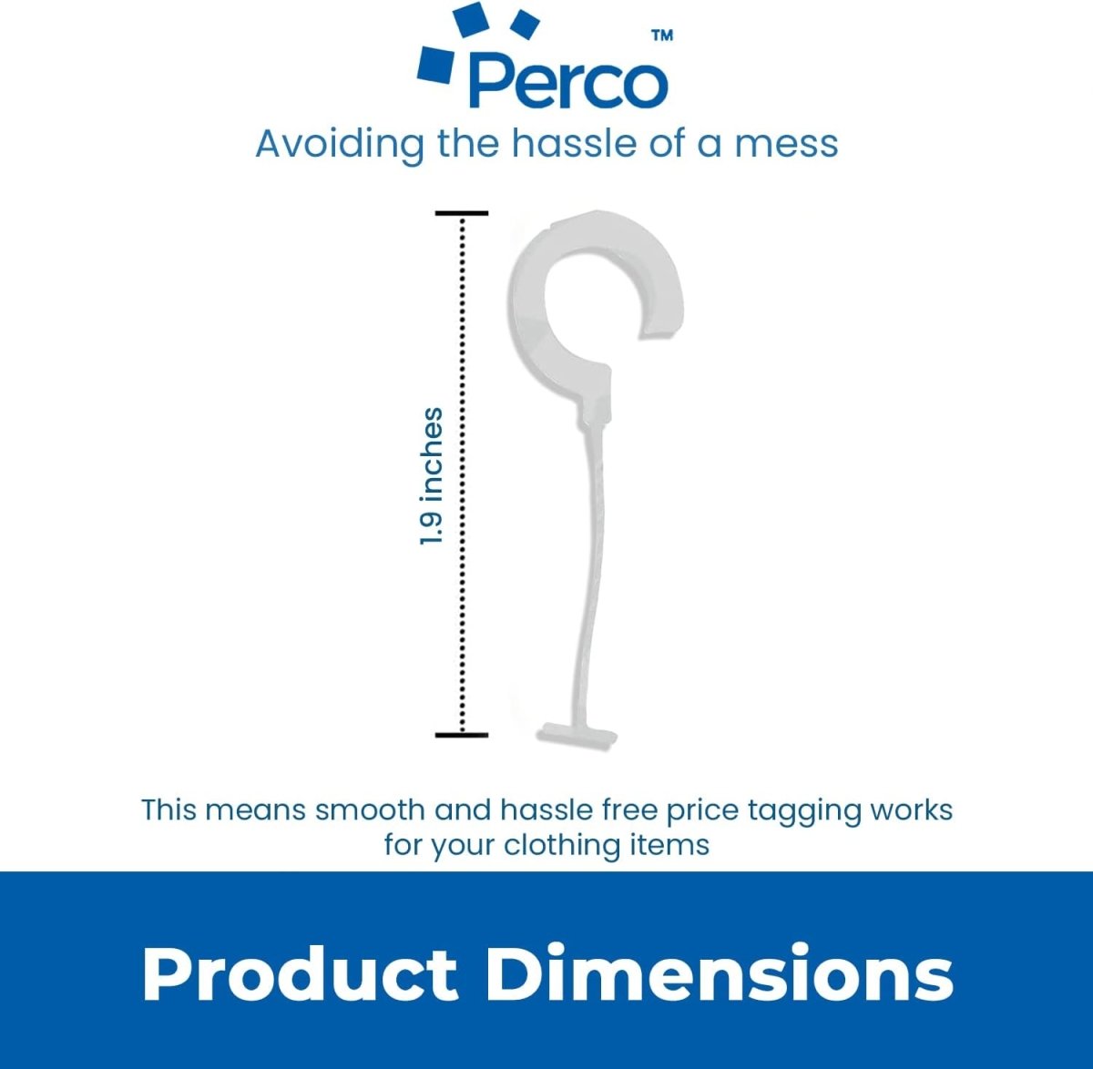 Perco 1 - Inch 25mm J Hook Standard Tagging Attachments Fasteners Tag Pins - Store Supplies