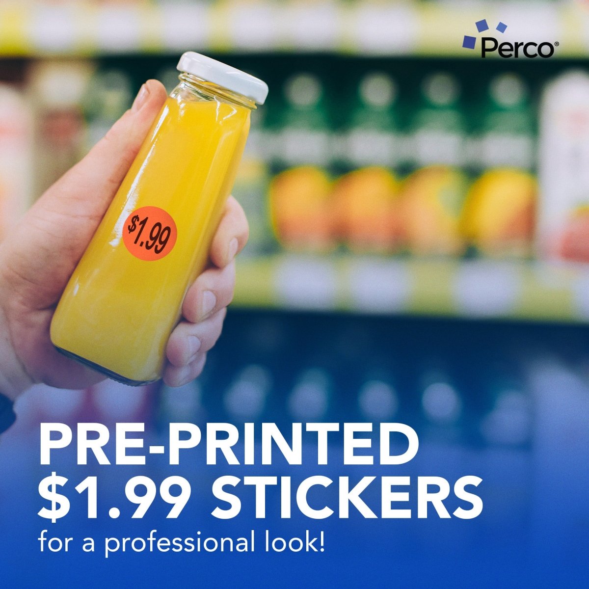 Perco 1 - Inch Fluorescent Red Promotional Sale Circle Sticker Labels - $1.99