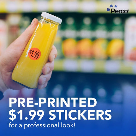 Perco 1 - Inch Fluorescent Red Promotional Sale Circle Sticker Labels - $1.99