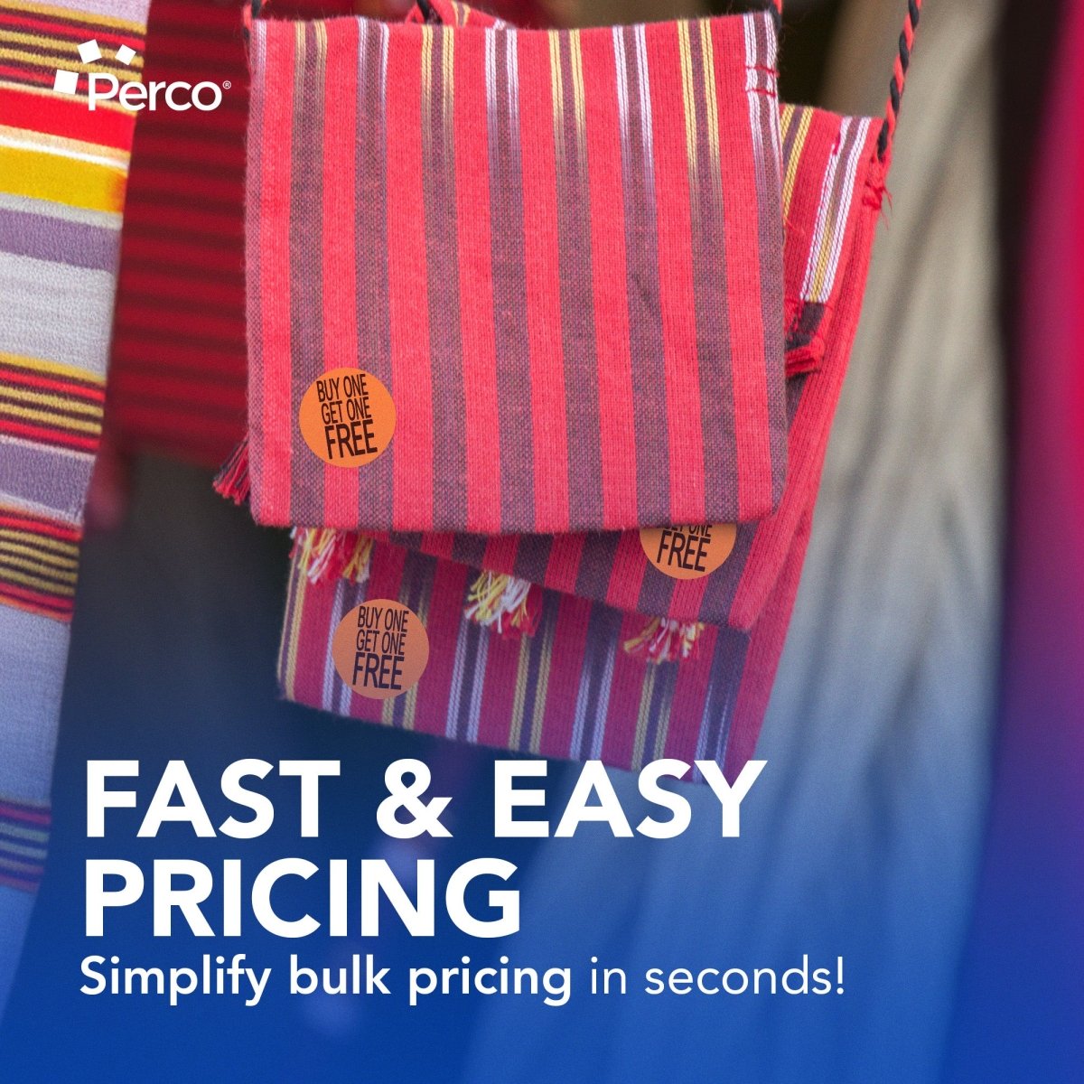 Perco 1 - Inch Fluorescent Red Promotional Sale Circle Sticker Labels - Buy 1 Get 1 Free