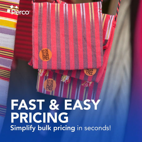 Perco 1 - Inch Fluorescent Red Promotional Sale Circle Sticker Labels - Buy 1 Get 1 Free