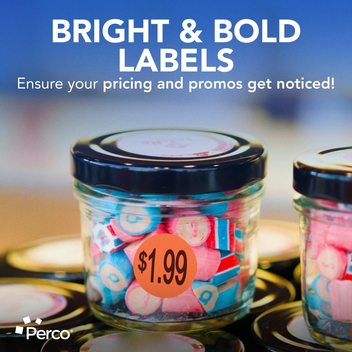 Perco 1 - Inch Fluorescent Red Promotional Sale Circle Sticker Labels - $1.99