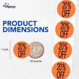 Perco 1 - Inch Fluorescent Red Promotional Sale Circle Sticker Labels - 20% Off