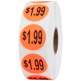 Perco 1 - Inch Fluorescent Red Promotional Sale Circle Sticker Labels - $1.99