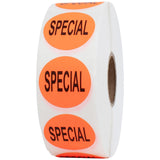 Perco 1 - Inch Fluorescent Red Promotional Sale Circle Sticker Labels - Special