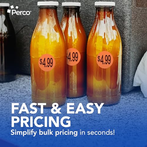 Perco 1 - Inch Fluorescent Red Promotional Sale Circle Sticker Labels - $4.99