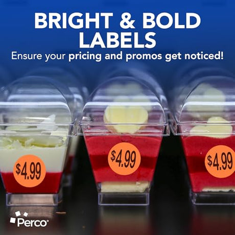 Perco 1 - Inch Fluorescent Red Promotional Sale Circle Sticker Labels - $4.99